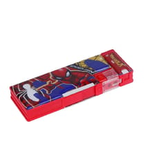 Megnatic Pencil Box Dual Said 1602 SPIDERMAN  Red Plastic Pencil Box for Back to School Kids Gift and Return Gift