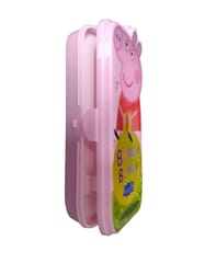 Peppa Pig 1 Pencil Box with 1 Pencil,1 Eraser,1 Scale & Time-Table for Back to School Kids Green, for Gift, Return Gift Colour As Per Availability Any One (Green Pink Blue)