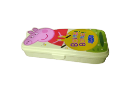 Peppa Pig 1 Pencil Box with 1 Pencil,1 Eraser,1 Scale & Time-Table for Back to School Kids Green, for Gift, Return Gift Colour As Per Availability Any One (Green Pink Blue)