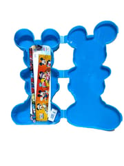 Pencil Box Cartoon Theme Shape Kid's Plastic Pencil Box with Compartment Return Gifts for Kids Birthday Party, Size - 22x11x3 cm (Mickey Mouse Light Blue New) (Colour As Per Available )