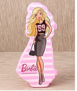 Barbie Cartoon Theme Shaped Kid's Plastic Pencil Box with Compartment Return Gifts for Kids Birthday Party, Size - 22x11x3 Cm New Year Gift Festival Gift