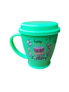 Universal Unbreakable hot Insulated Plastic Stainless Steel Tea,Coffee/Milk Mug with Anti-Dust Cover Tea Coffee Sealing Lid for Kids and Adults 200 ml (Happy Birthday)