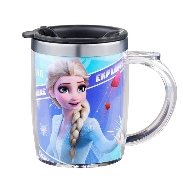 Double Wall Inner Steel Insulated Mug for Kids Cartoon Printed Mug for Kids Cherry Mug - 350 ML Approx Pack of 1 Frozen