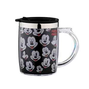 Double Wall Inner Steel Insulated Mug for Kids Cartoon Printed Mug for Kids Cherry Mug - 350 ML Approx Pack of 1 (Mickey)