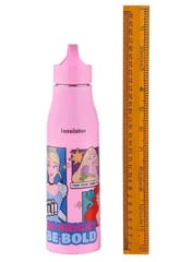 Cool Kids-600 Insulated Water Bottles 550 ml Princess Inner Steel Blue For Kids, Gift, Return Gift