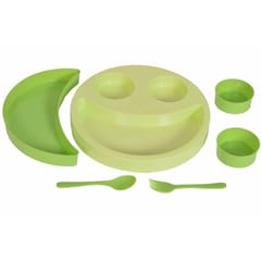 Pack of 2 Plastic Smiley Shape Mac Doodle Plastic Plate For Kids Use ( Pack of 2 ) Dinner Set  (Multicolor)