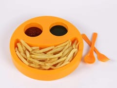 Pack of 2 Plastic Smiley Shape Mac Doodle Plastic Plate For Kids Use ( Pack of 2 ) Dinner Set  (Multicolor)