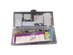 Nexon  Pencil Box Cartoon Theme Printed Kid's Plastic Pencil Box with Compartment and Stationery Items ( Pencil ,Eraser  & Time-Table ) Return Gifts for Kids Birthday Party (BARBIE)