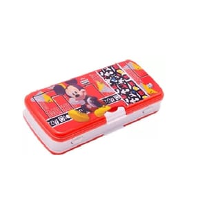 XYLO Big Pencil Box Mickey Mouse with Stationery  1 Pencil Box with 1 Pencil,1 Eraser,1 Scale & Time-Table for Back to School Kids , for Gift, Return Gift (Print & Color As Per Availability )