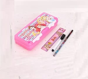 XYLO Big Pencil Box Princess with Stationery  1 Pencil Box with 1 Pencil,1 Eraser,1 Scale & Time-Table for Back to School Kids , for Gift, Return Gift (Print & Color As Per Availability )