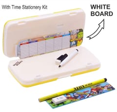 XYLO Big Pencil Box Mickey Mouse with Stationery  1 Pencil Box with 1 Pencil,1 Eraser,1 Scale & Time-Table for Back to School Kids , for Gift, Return Gift (Print & Color As Per Availability )