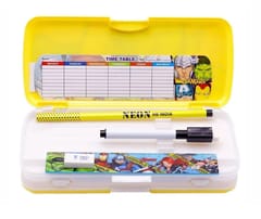 XYLO Big Pencil Box Mickey Mouse with Stationery  1 Pencil Box with 1 Pencil,1 Eraser,1 Scale & Time-Table for Back to School Kids , for Gift, Return Gift (Print & Color As Per Availability )