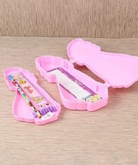 Pencil Box Barbie Cartoon Theme Shape Pencil Box with Compartment Return Gifts for Kids Birthday Party, Size - 22x11x3 cm New Year Gift Festival Gift