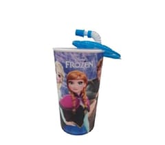 Frozen Princess Cartoon 3D Printed Sipper Bottle/Glass/Return Gift for Kids Girls Boys Birthday Party 600ML (Big Size) (Pack of 1)