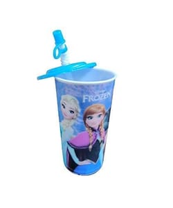 Frozen Princess Cartoon 3D Printed Sipper Bottle/Glass/Return Gift for Kids Girls Boys Birthday Party 600ML (Big Size) (Pack of 1)