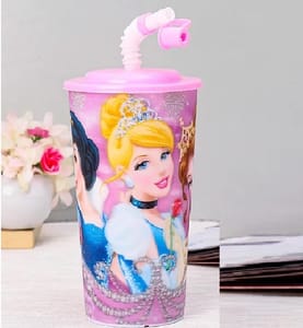 Princess Cartoon 3D Printed Sipper Bottle/Glass/Return Gift for Kids Girls Boys Birthday Party 600ML (Big Size) (Pack of 1)