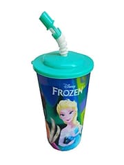 Frozen Princess Cartoon 3D Printed Sipper Bottle/Glass/Return Gift for Kids Girls Boys Birthday Party 600ML (Big Size) (Pack of 1)