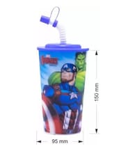 Avenger Cartoon 3D Printed Sipper Bottle/Glass/Return Gift for Kids Girls Boys Birthday Party 600ML (Big Size) (Pack of 1)