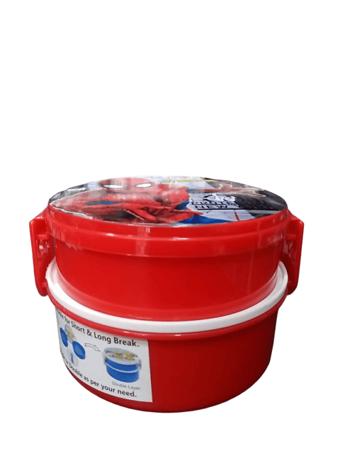 LicRocky Spiderman 2 Containers Lunch Box 850 ml For Boys Back To School Kids And Return Gift Use It As Single Or Double As Per Your Need