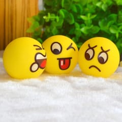 Cute Funny Yellow Emoji Smiley Face Bouncy Ball Best Birthday Return Gift for Kids Set of 12