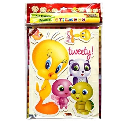 Tweety Foam(A4) Self Adhesive Sparkle Stickers for Party Decoration, Art & Craft, Card Making, Scrap Booking, Paper Decoration, School Crafts for Kids Stickers (Pack of 2)