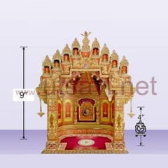 Copper Temple Makhar 68" For Ganpati Festival(2FT)