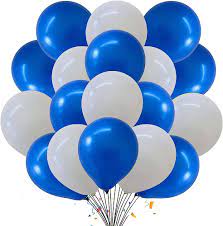 10th Happy Birthday Balloon Decoration ,Decoration Theme- For Kids Blue & White & Gold  Happy Birthday Decoration Service At Your Door-Step,(10th Birthday Decoration)