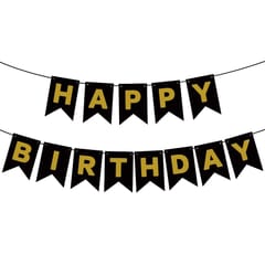 10th Happy Birthday Balloon Decoration ,Decoration Theme- For Kids Gold & Black , Happy Birthday Decoration Service At Your Door-Step,(10th Birthday Decoration)