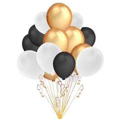 10th Happy Birthday Balloon Decoration ,Decoration Theme- For Kids Gold & Silver ,Black & White,Happy Birthday Decoration Service At Your Door-Step,(10th Birthday Decoration)