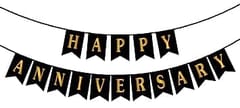 1st Happy Anniversary Balloon Decoration ,Decoration Theme-Black & Pink , Happy Anniversary Decoration Service At Your Door-Step, (1st Anniversary Decoration)