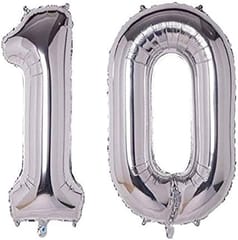 10th Happy Birthday Balloon Decoration ,Decoration Theme- For Kids Gold & Silver ,Black & White,Happy Birthday Decoration Service At Your Door-Step,(10th Birthday Decoration)