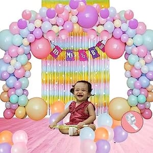 My 1/2 HALF Birthday Decoration service at your door step ,  For Baby Girl  , For Little Princess