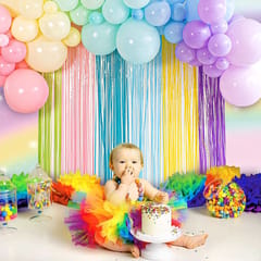 Jangle Theme Pestal Balloons Decoration With Happy BDY LED and 1 , Birthday Decoration Services At Your Door Step