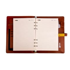 Standard Light Tan Leather Finished 8000mAh Power bank Diary with 16gb Pendrive