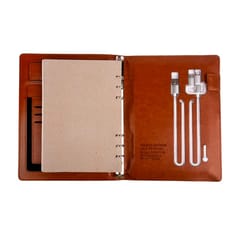 Standard Light Tan Leather Finished 8000mAh Power bank Diary with 16gb Pendrive