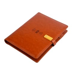 Standard Light Tan Leather Finished 8000mAh Power bank Diary with 16gb Pendrive