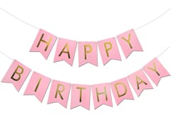 12th Happy Birthday Balloon Decoration , For Girls Decoration Theme-Golden & Pink ,Happy Birthday Decoration Service At Your Door-Step,( 12th Birthday Decoration For Girls )