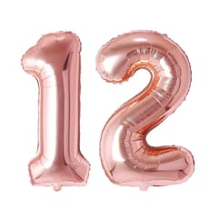 12th Happy Birthday Balloon Decoration , For Girls Decoration Theme-Golden & Pink ,Happy Birthday Decoration Service At Your Door-Step,( 12th Birthday Decoration For Girls )