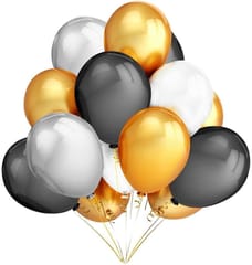 17th Happy Birthday Balloon Decoration , Decoration Theme-Golden & Black With Silver Happy Birthday Decoration Service At Your Door-Step,( 17th Birthday Decoration )