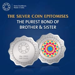 MMTC-PAMP 999.9 Pure 20gm Silver Rakhi/Raksha Bandhan Coin Gift for Sister - Rakhi Gift for Brother & Sister  By cThemeHouseParty