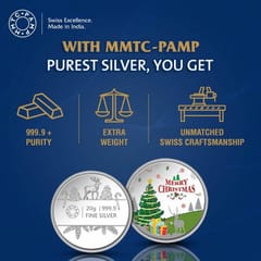 MMTC-PAMP Merry Christmas (999.9) 20 gm Silver Coin  By cThemeHouseParty