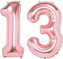 13th Happy Birthday Balloon Decoration ,Decoration Theme-Gold & Pink & White, Happy Birthday Decoration Service At Your Door-Step,( 13th Birthday Decoration )