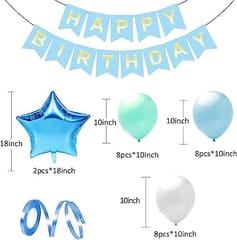 9th Happy Birthday Balloon Decoration , For Kids Decoration Theme-Blue & Pink  ,Happy Birthday Decoration Service At Your Door-Step,( 9th Birthday Decoration For Kids Girls & Boys)