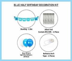My 1/2 HALF Birthday Balloon Decoration service at your door step , For Baby Boy , For Little Prince