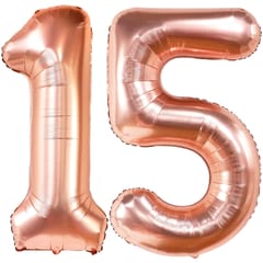 15th Happy Birthday Balloon Decoration ,Decoration Theme-Gold & Pink & Silver, Happy Birthday Decoration Service At Your Door-Step,( 15th Birthday Decoration )