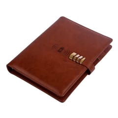 Standard Brown Leather Finished 8000mAh Power bank Diary for a good corporate gifting idea for your friends and colleagues