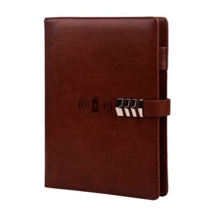 Standard Brown Leather Finished 8000mAh Power bank Diary for a good corporate gifting idea for your friends and colleagues
