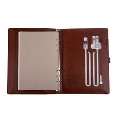 Standard Brown Leather Finished 8000mAh Power bank Diary for a good corporate gifting idea for your friends and colleagues