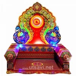 Mayurasan Makhar 27" For Ganpati Festival(1.5FT)