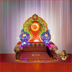 Mayurasan Makhar 27" For Ganpati Festival(1.5FT)